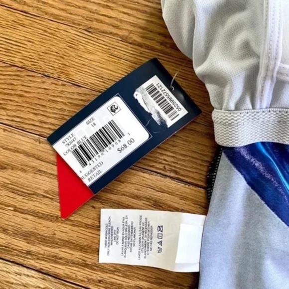 NWT Reebok Glowing Strong Printed Scoop Neck Blue Tankini Swim Top Size 18 - Picture 5 of 9